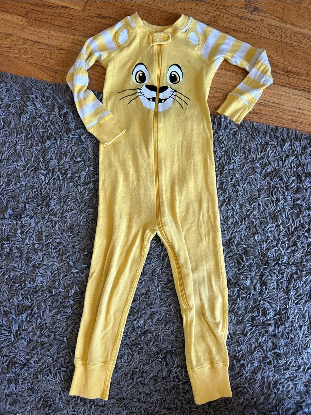 Hanna Andersson “Simba” One-piece Zipper Pajamas 100% Organic Cotton Size 3